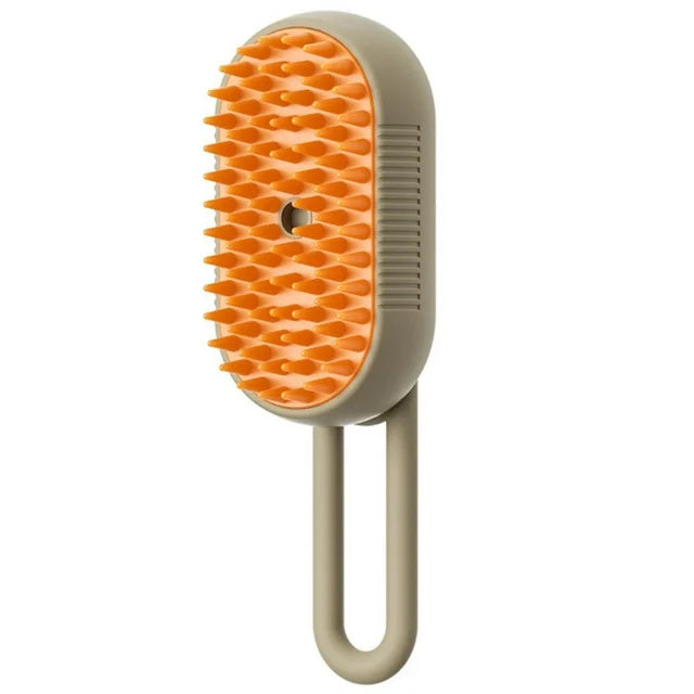 Brosse Vapeur 3-en-1 pour Animaux (Massage, Démêlage, Vapeur apaisante)