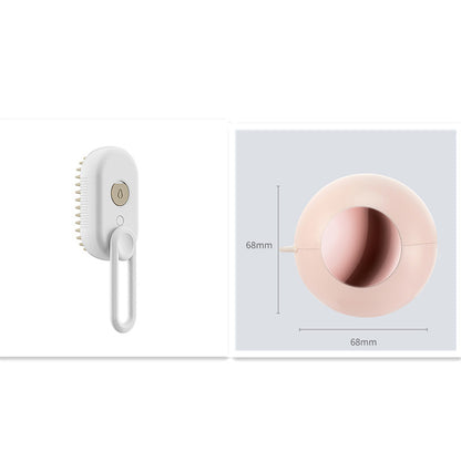 Brosse Vapeur 3-en-1 pour Animaux (Massage, Démêlage, Vapeur apaisante)