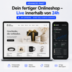 Advanced Paket: weitere Shop-Seiten, 15 fertige Produkte, 30 Tage Mail-Support