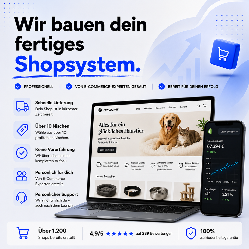 Dein fertiger Onlineshop – Live innerhalb von 24h