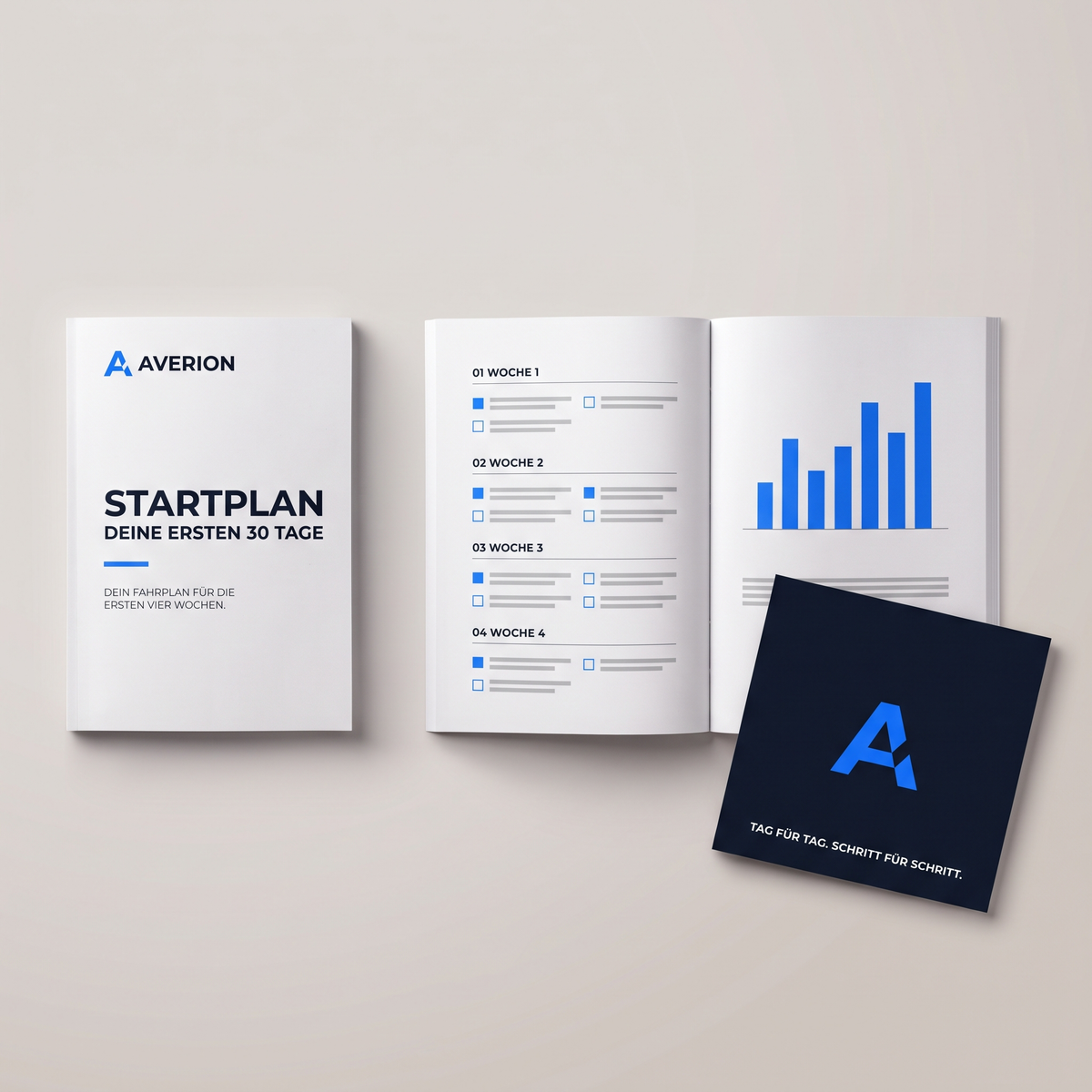 Startplan: deine ersten 30 Tage – gedruckter Wochenplan mit Checklisten